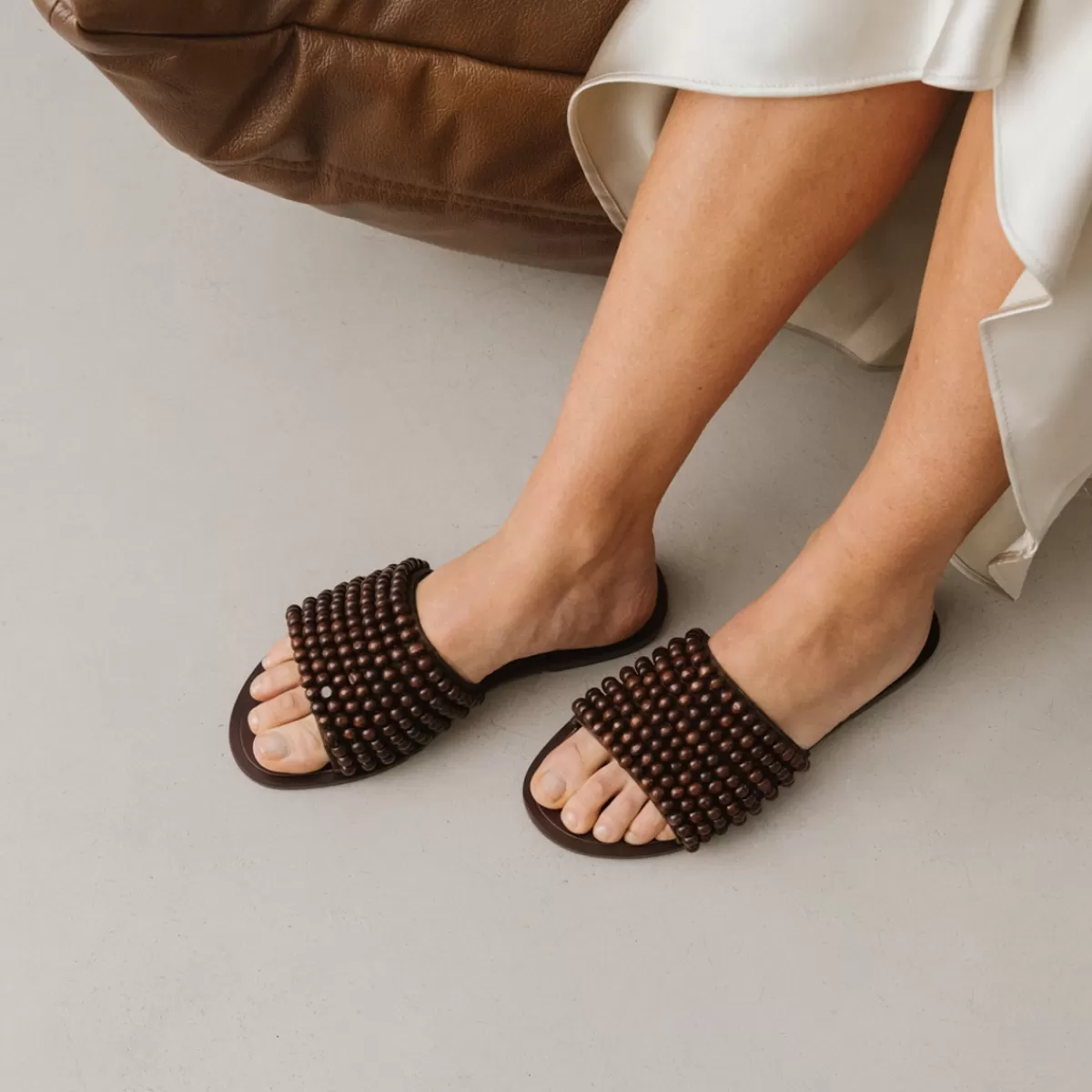 Flat Mules With Pearls^Jonak Sale