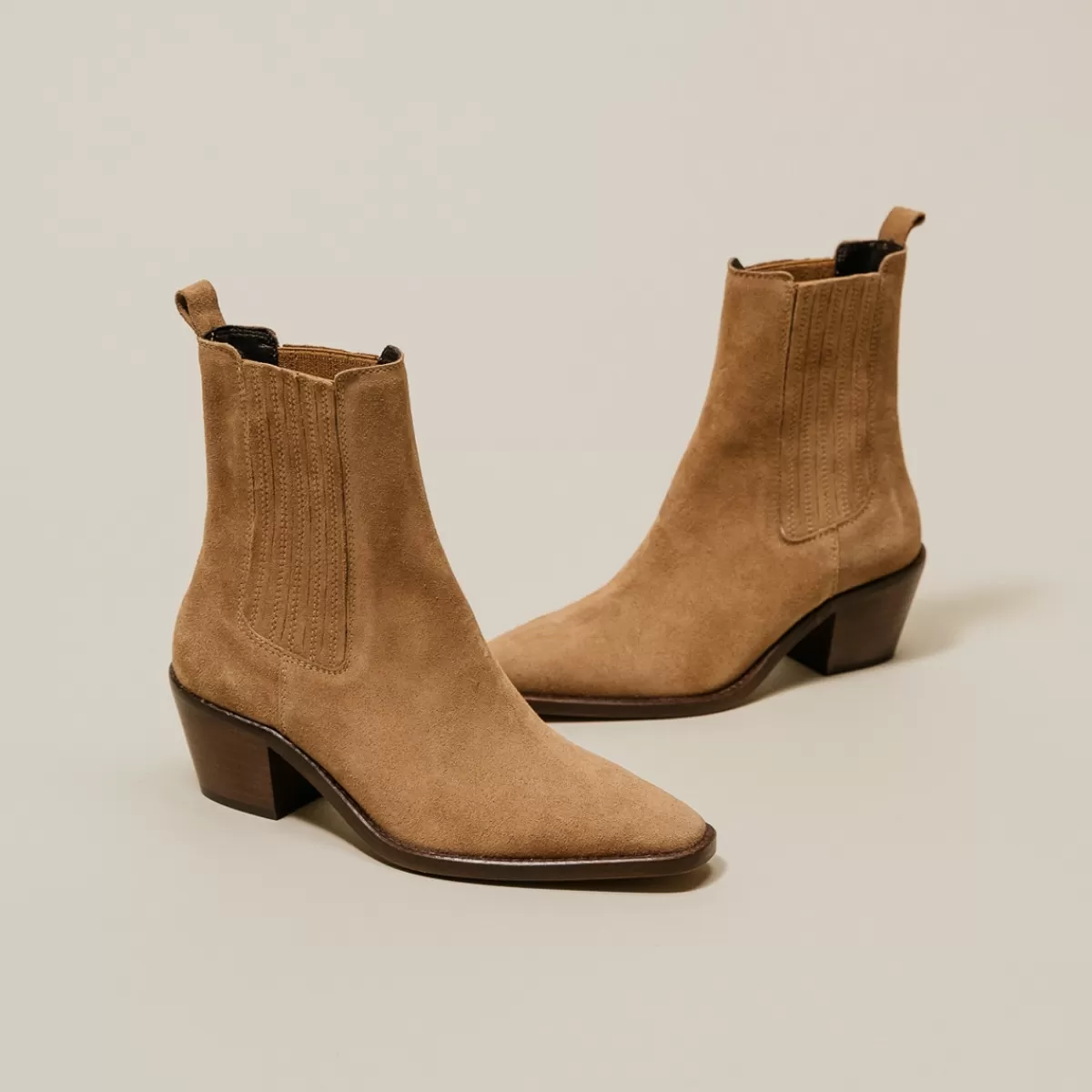 Heeled Boots With Gathers^Jonak Best