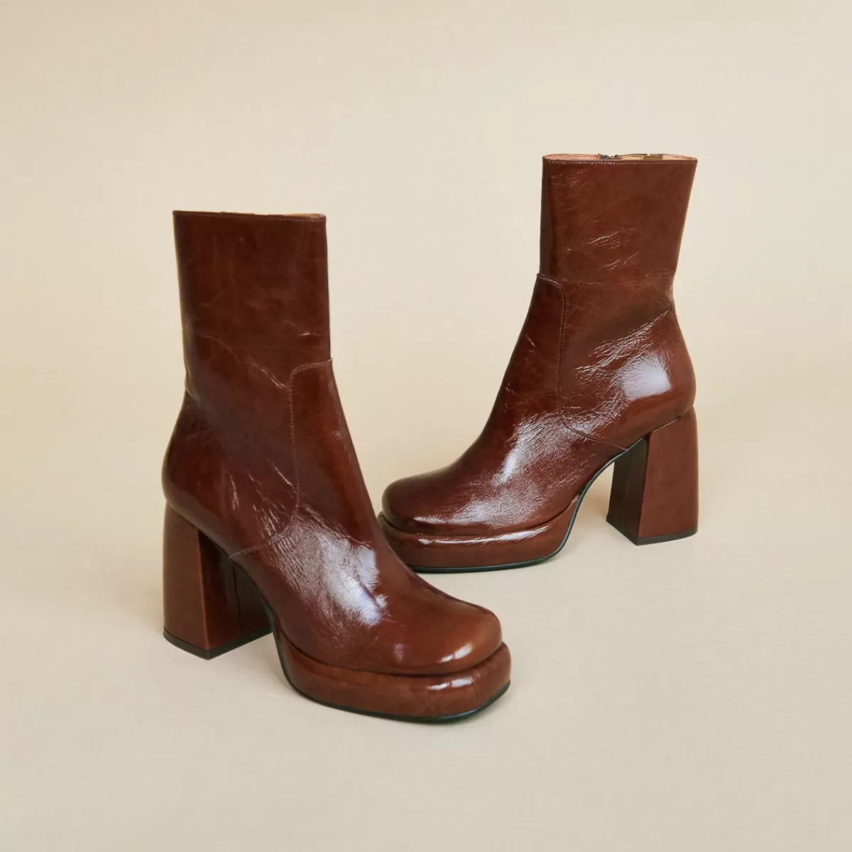 Platform Boots With Square Toes^Jonak Best Sale