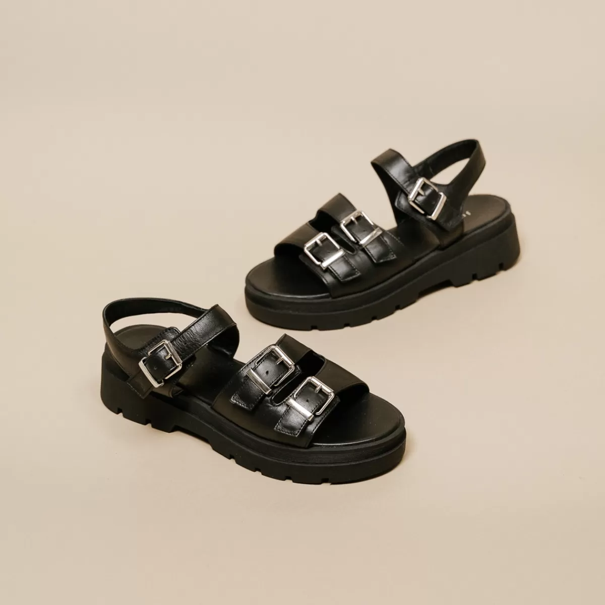 Platform Sandals With Buckle Straps^jonak Cheap